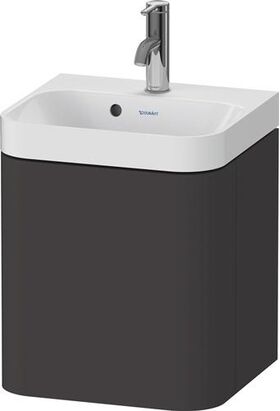Duravit Waschtischset HAPPY D.2 PLUS 400x360mm ein Hahnloch graphit supermatt