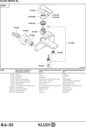 Kludi WF ZENTA SL u Brause-EHM DN 15 chr