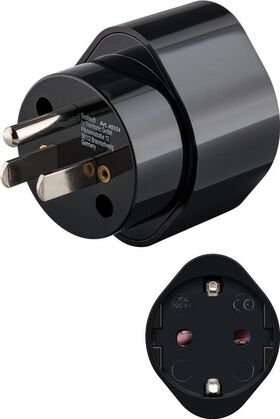Reiseadapter Europa auf USA/Japan, schwarz- VPE: 1