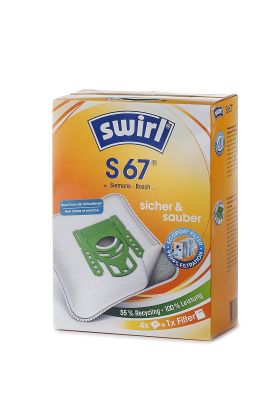 SWIRL Staubbeutel S67 MicroPor Plus 4 Stück 4 Staubbeutel + 1 Motorschutzfilter