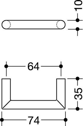 Möbelgriff 562.10.64 PA 92 grau 64mm D.10mm HEWI