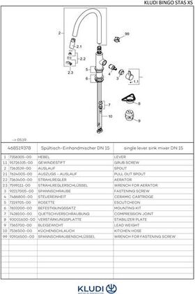 Kludi SPT-Einhandmischer BINGO STAR XS DN 15 ma-we/chr