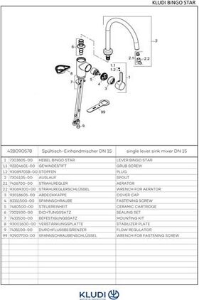 Kludi SPT-Einhandmischer BINGO STAR DN 15 f drucklose Speicher chr