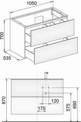 Keuco WTU EDITION 11 PLANNING 1050x700x535mm Kumme re trü