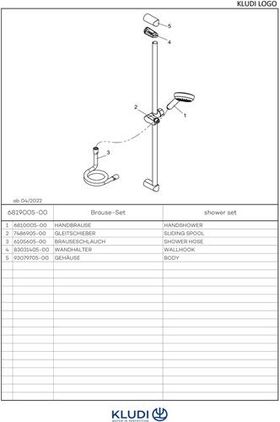 Kludi Brause-Set LOGO 1S Logo Wandstange 900mm chr