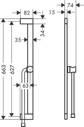HG Brausestange Unica S Puro 663mm, Easy Slide mattschwarz