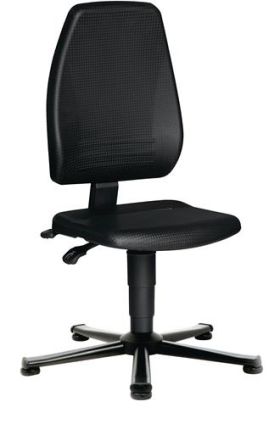 Arbeitsdrehstuhl Bodengleiter Integralschaum schwarz 440-620mm TECWERK