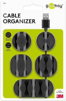 Kabelmanagement-Set, schwarz, Schwarz- VPE: 1
