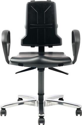 Arbeitsdrehstuhl Sintec 160 Gleiter+Rl.Integralschaum schwarz 450-600/490-640mm