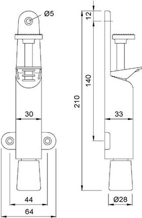 Türfeststeller 102602 STA silberf.lack.Hubh.30mm Türmontage KWS