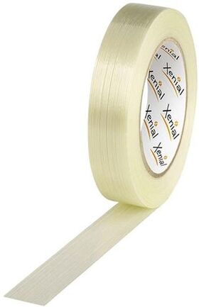 Filamentklebeband m.Längsfaden Breite 25mm Länge 50m S.100µ transparent XENIAL - VPE: 12