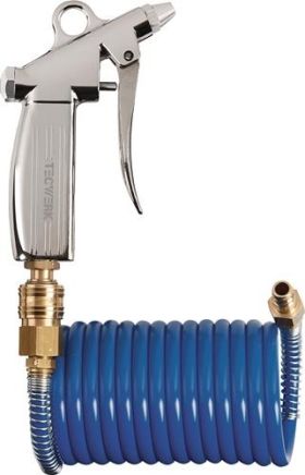 Spiralschlauch-Pistolen-Set ID 6mm AD 8mm L.5m blau Kuppl.DN 7,2 TECWERK