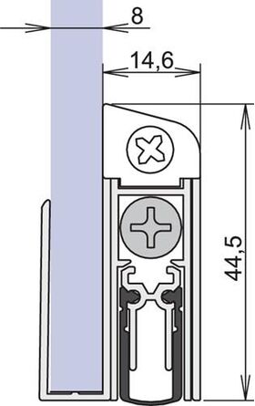 Türdichtung Schall-Ex® GS-8 1-407 1-s.L.1208mm Alu.silberf.GLT ATHMER