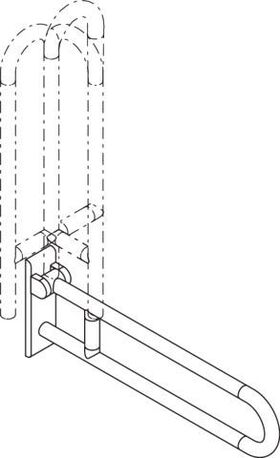 Hewi Stützklappgriff SERIE 801 drehbar, d= 33mm 750mm anthrazitgrau
