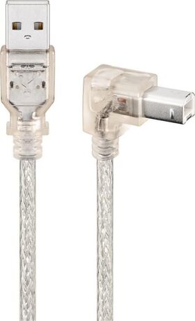 USB 2.0 Hi-Speed-Kabel 90°, transparent, 0.5m- VPE: 1
