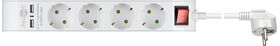 Steckdosenleiste 4-fach mit Schalter und USB, 1.4m- VPE: 1