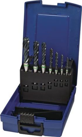 Maschinengewindebohrerset DIN 371/376 C Univ.M3-M12 HSS-Co vap.Ku.-Kass.TECWERK