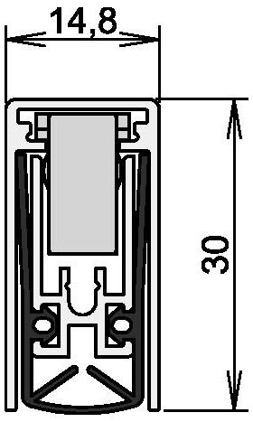 Türdichtung Schall-Ex® L-15/30 WS 1-880 1-s.L.708mm Alu.silberf.HLT ATHMER