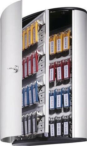 Schlüsselschrank Key-Box H400xB302xT118mm 1-türig Zylinderschl.Anz.Hak.72