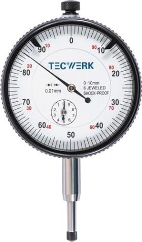 Messuhr DIN 878 10mm Abl.0,01mm m.Stoßschutz TECWERK