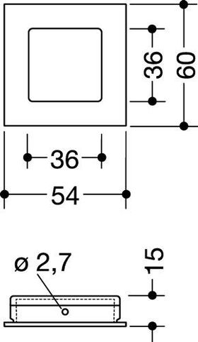 Schiebetürmuschel 544.60B PA 90 tiefschwarz ma quad.TS ab 17mm f.HLT