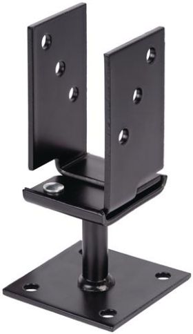 U-Pfostenträger 71x110x70x70xmm verzinkt,schwarz ku.-besch.z.Schr.GAH