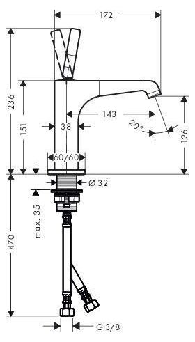 EH-WT-MI 125 AXOR CITTERIO E DN 15 ohne Zugstange chrom