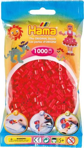 HAMA Perlen Rot 1.000 Stück, 3er Pack