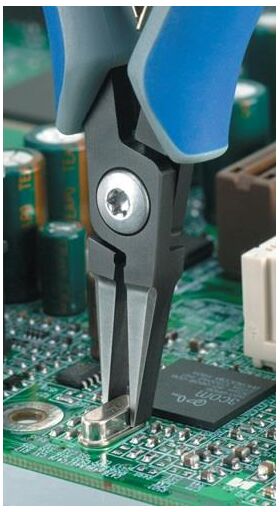 Präzisions-Elektronik-Flachzange Gesamt-L.135mm flachrunde Backen pol.Form 2