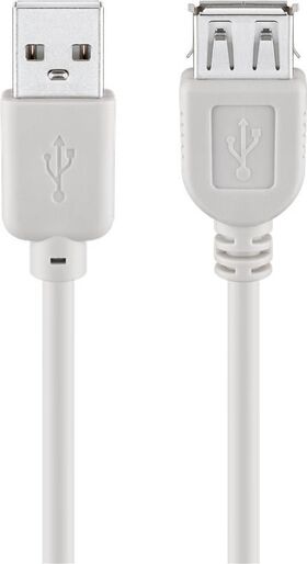 USB 2.0 Hi-Speed-Verlängerungskabel, grau, 3m- VPE: 10