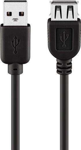 USB 2.0 Hi-Speed-Verlängerungskabel, schwarz, 5m- VPE: 10