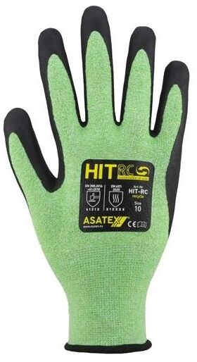 Feinstrickhandschuh HIT-RC Gr.8 grün/schwarz EN 388/EN 407/EN ISO 21420 PSA II - VPE: 12