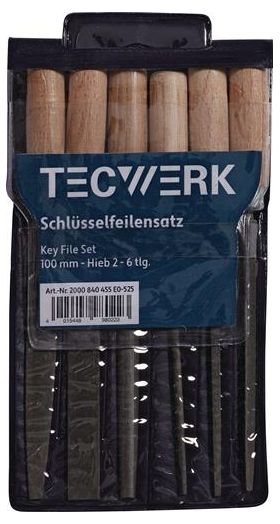 Schlüsselfeilensatz L.100mm Hieb 2 TECWERK
