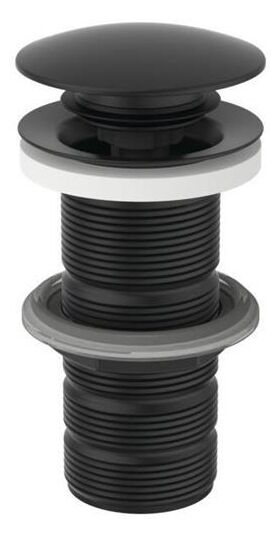 IDS Push-Open-Ventil mit ungeschlitztem Schaft silk black IDEAL STANDARD