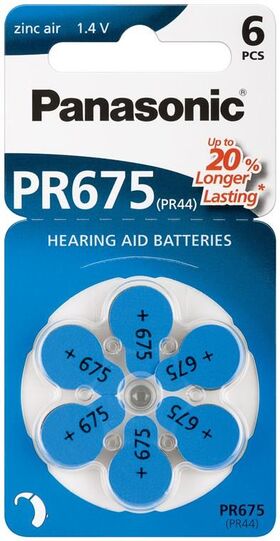 V675/PR44 (PR675) Batterie, 6 Stk. im Blister- VPE: 10
