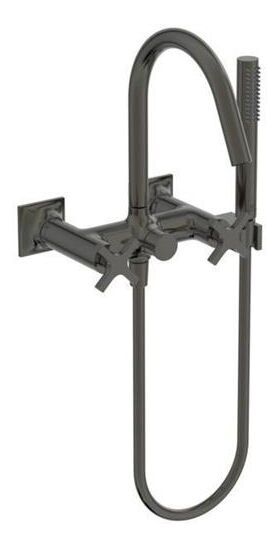 IDS Zweißriff-Badearmatur JOY NEO AP Kreuzgr. mit Brause-Set magnetic grey IDEAL STANDARD