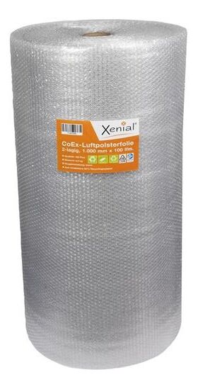 Luftpolsterfolie Breite 1000mm Länge 100m 2-lagig grau TRANSPAK