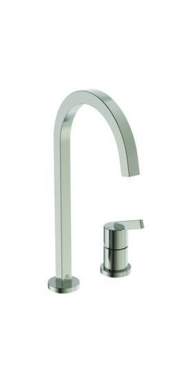 IDS 2-Loch-Küchenarmatur GUSTO eck Auslauf Ausladung 204mm silver storm IDEAL STANDARD