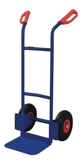 Stapelkarre H.1150mm Schaufel-L250xB320mm Luft-Bereifung Trgf.200kg blau TECWERK