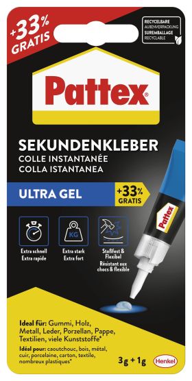 PATTEX  Sekundenkleber Ultra Gel 3g - 12 VPE