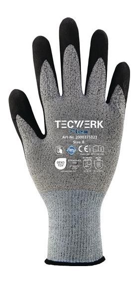 Handschuhe Flex Gr.11 grau/schwarz EN 388 PSA II TECWERK - VPE: 12