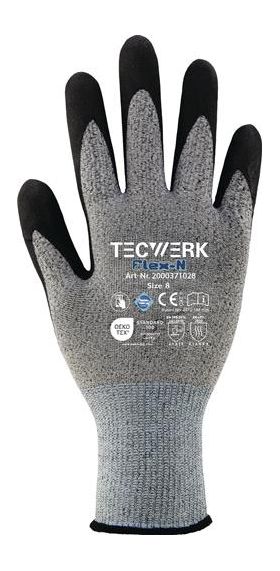 Handschuhe FlexN Gr.10 grau/schwarz EN 388 PSA II TECWERK - VPE: 12