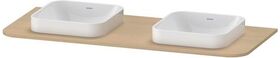 Duravit Konsolenplatte HAPPY D.2 PLUS 16x1300x550mm m 2 Ausschnitten medi Ei