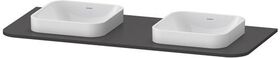Duravit Konsolenplatte HAPPY D.2 PLUS 16x1300x550mm m 2 Ausschnitten gra smatt
