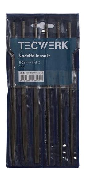 Nadelfeilensatz L.200mm Hieb 2 6-tlg.TECWERK