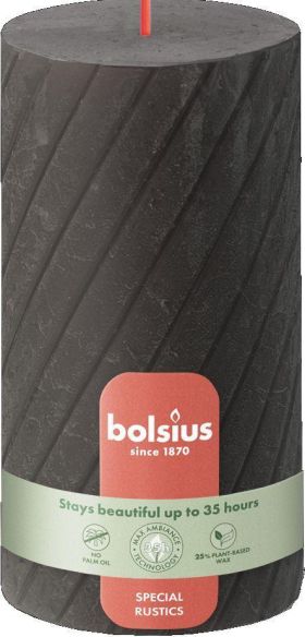BOLSIUS  Stumpe Rustik TR 130/68mm grau - 4 VPE