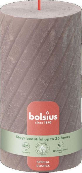 BOLSIUS  Stumpe Rustik TR130/68mm taupe - 4 VPE
