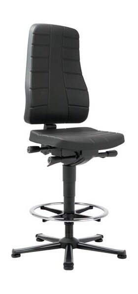 Arbeitsdrehstuhl All-In-One Highline Gleiter+Fußring Integralschaum 570-830mm