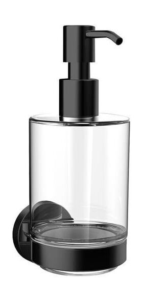 Emco Flüssigseifenspender ROUND Wdmod. Beh Kristallglas klar schwarz EMCO