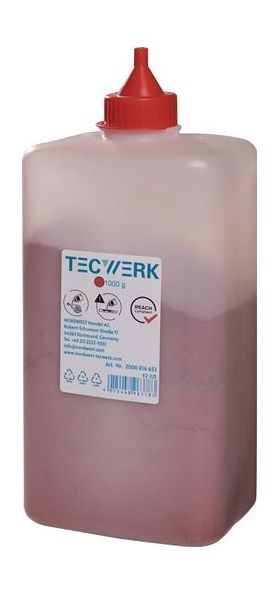Schlagschnurkreide 1000g rot Ku.-Flasche TECWERK